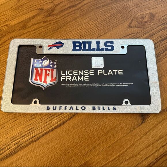 NFL Buffalo Bills Chrome Metal License Plate Frame NWT Logo - Picture 2 of 5